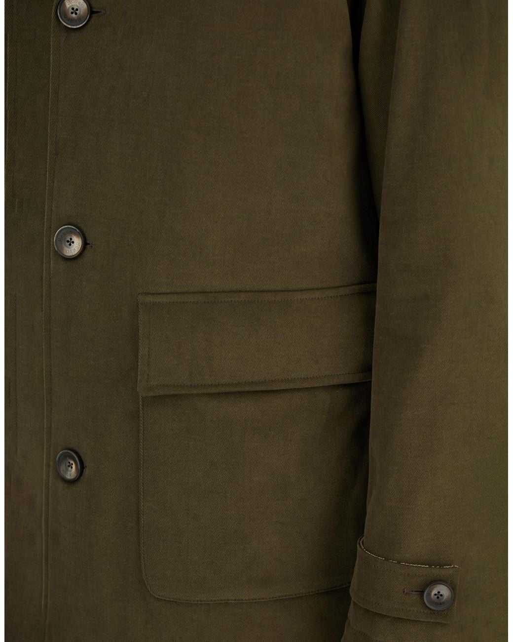 Herno Green Stretch Cotton Velvet And Monogram Shacket for men