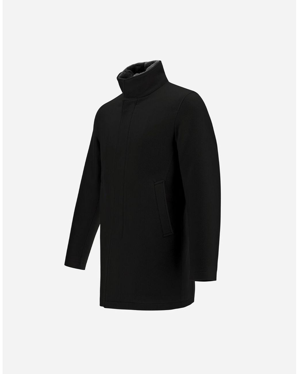 Herno Diagonal Wool Carcoat With Fur in Black for Men | Lyst