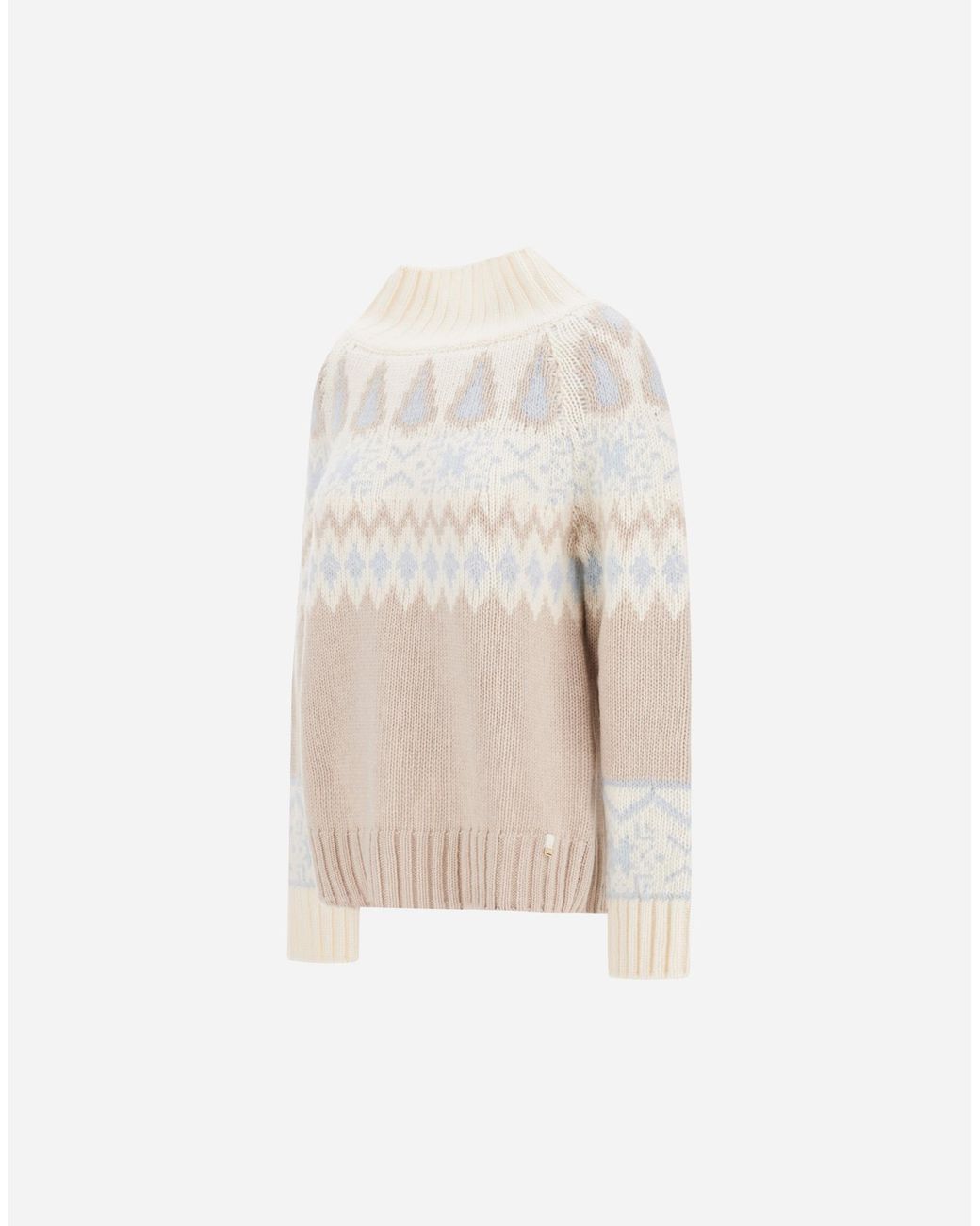 Herno White Mohair Jumper With Norwegian Pattern