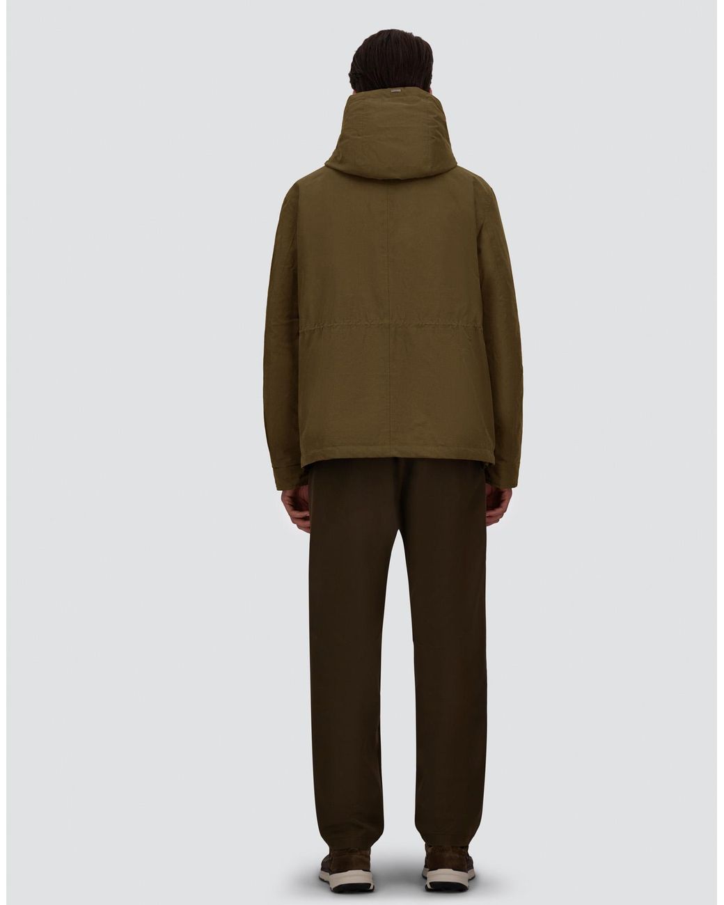 Herno Green Waxed Cotton-Blend Jacket for men