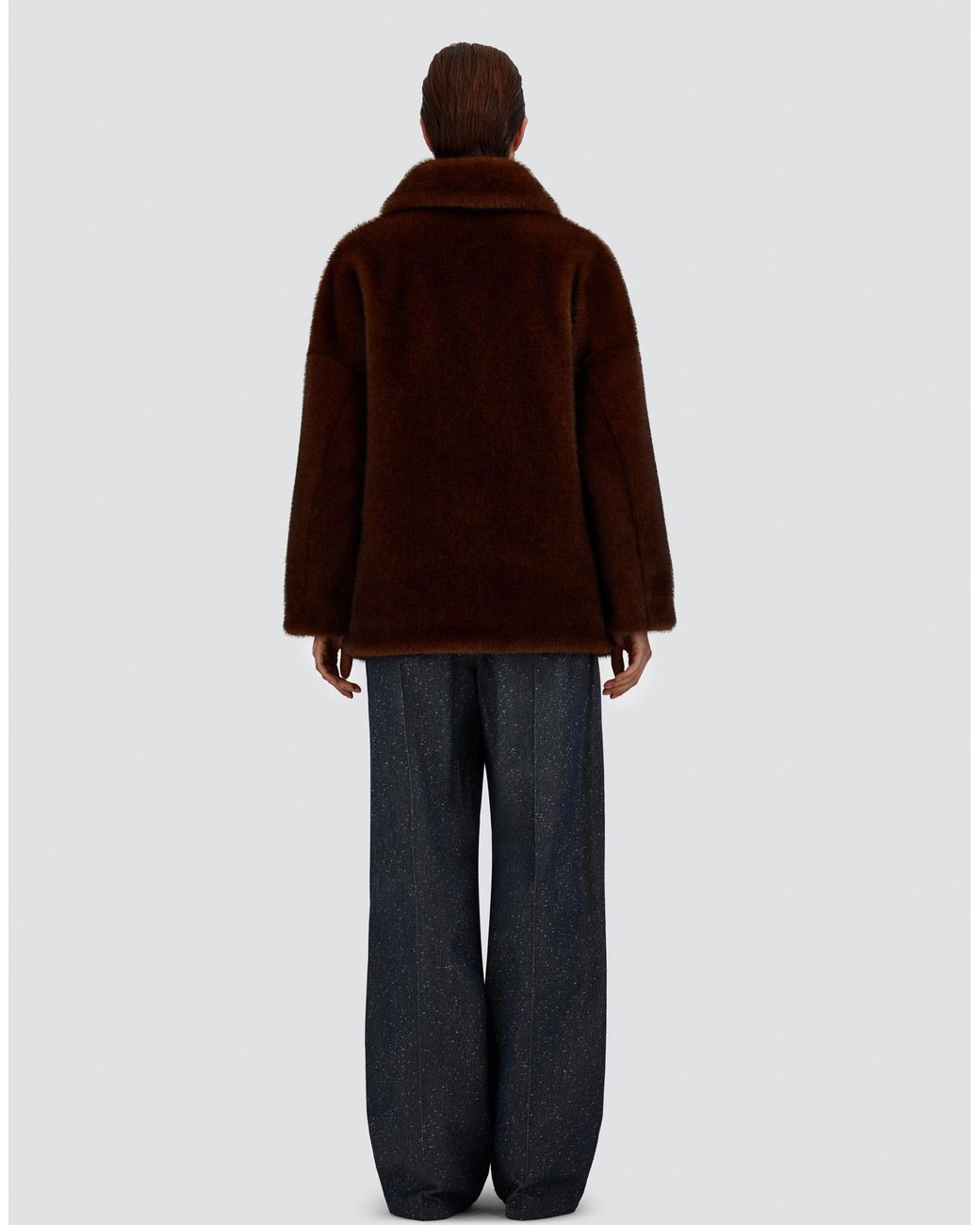 Herno Blue Denim-Effect Wool Trousers