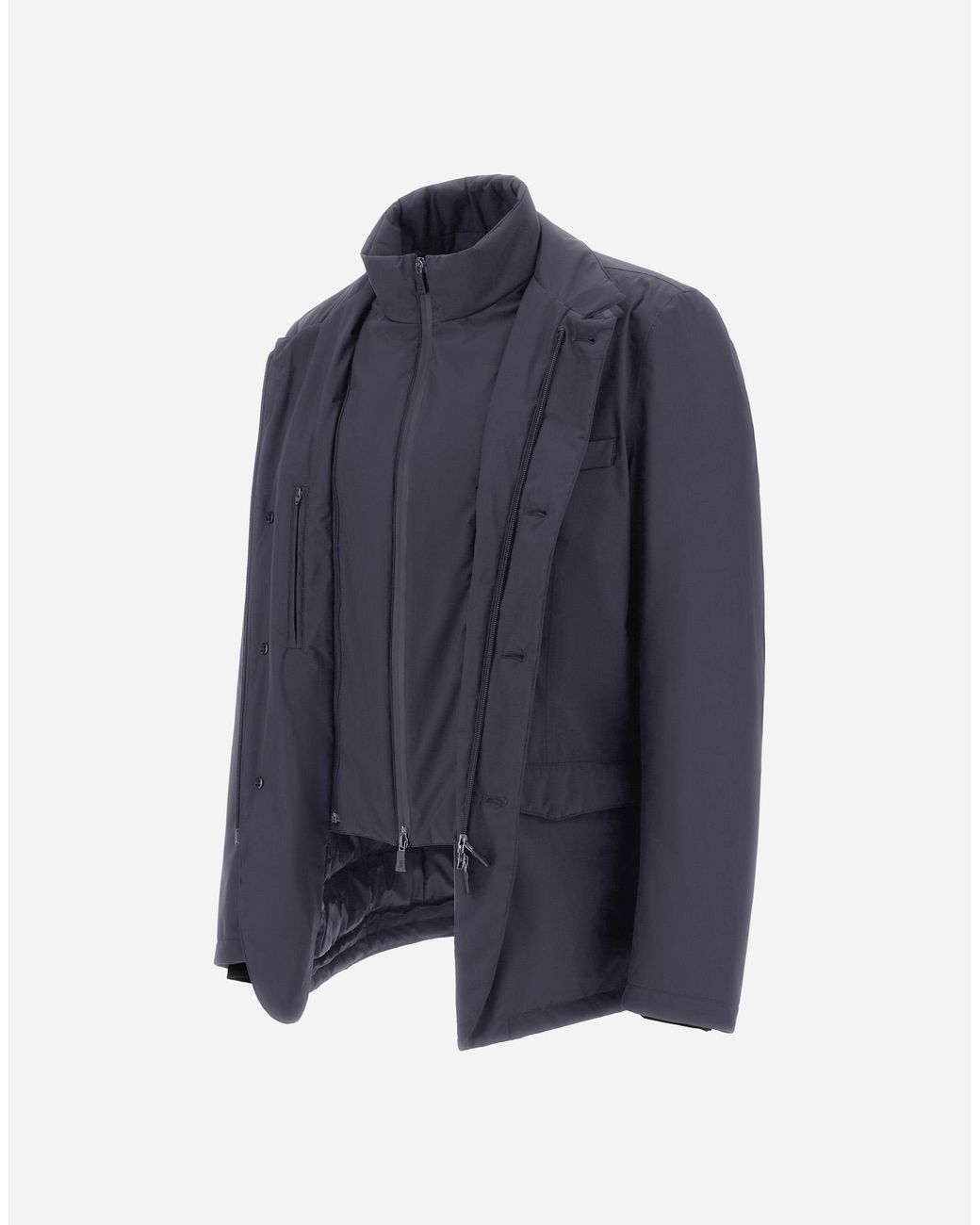 Herno Blue Blazer With Bib for men