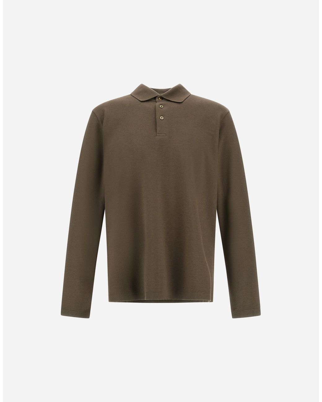 Herno Green Cotton And Cashmere Double Piqué Polo Shirt for men