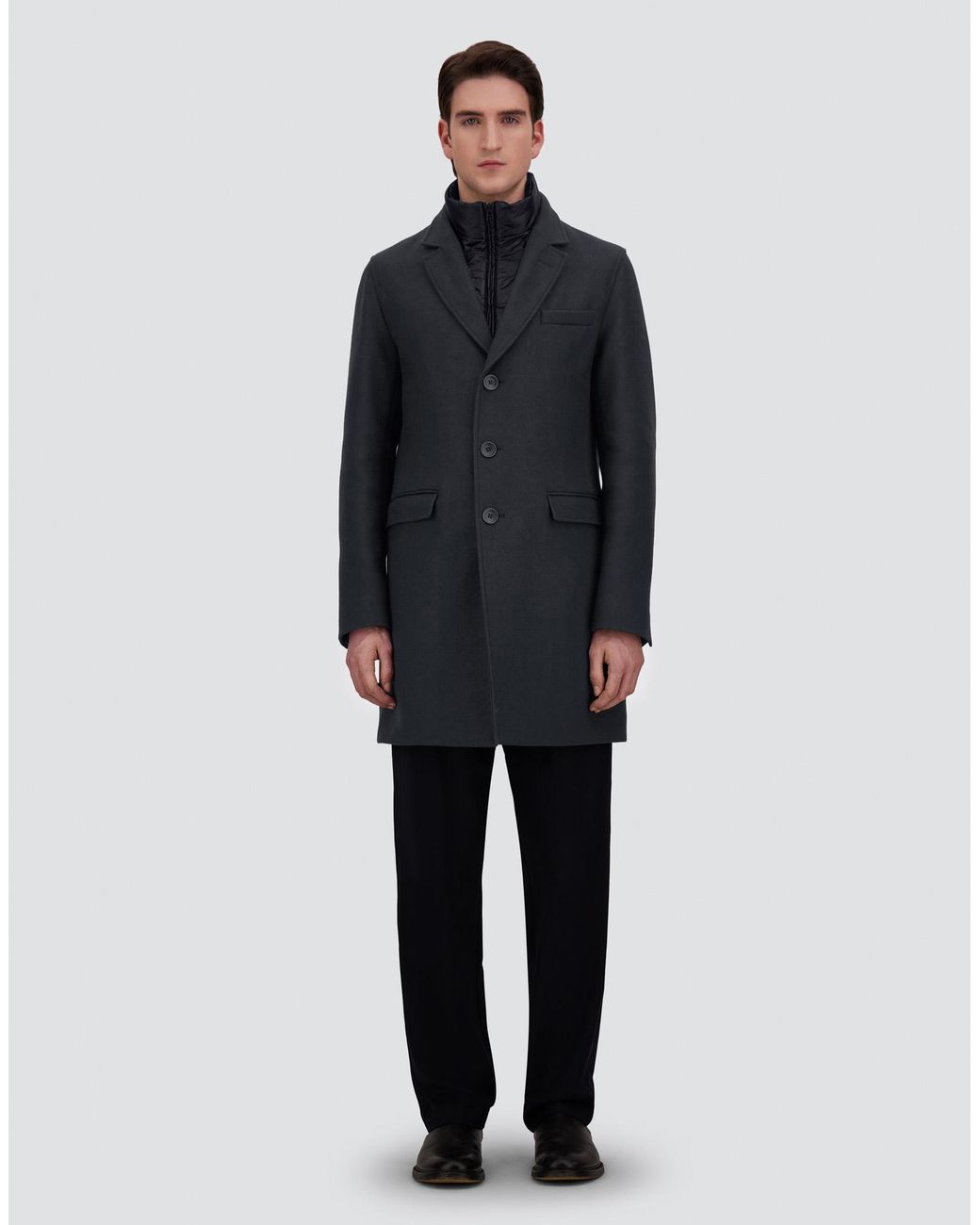 Herno Blue Ecowool And Nylon Ultralight Coat for men