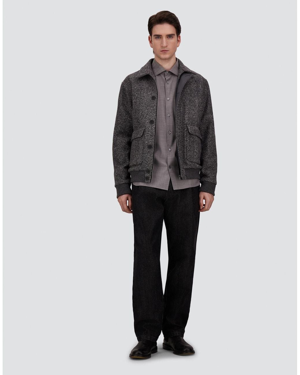 Herno Gray Bomber Jacket for men