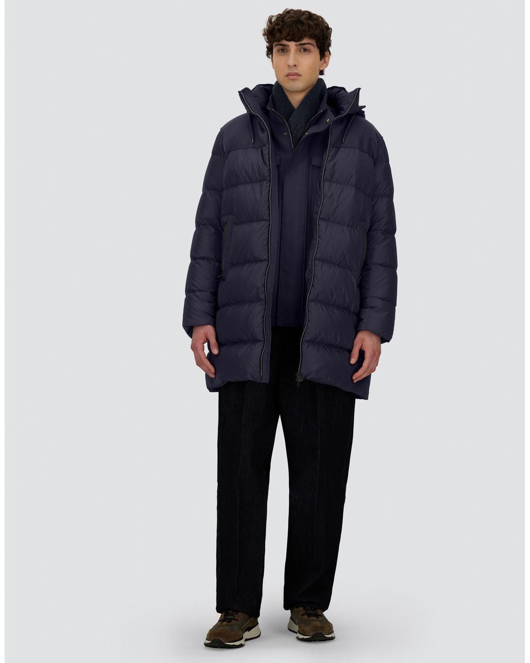 Herno Blue Long Jacket for men