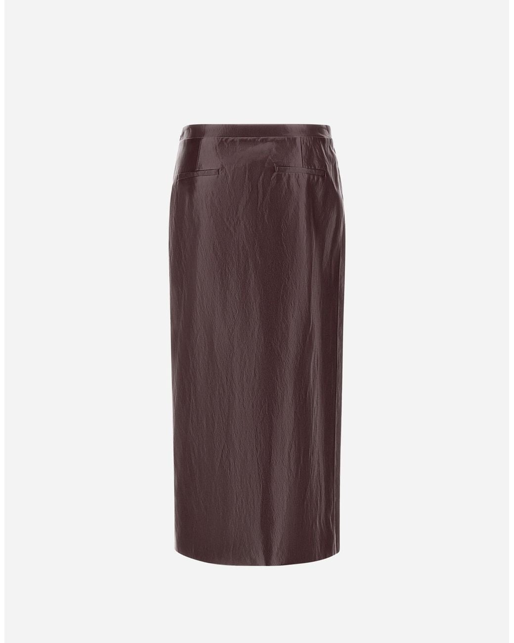 Herno Purple Leather-Effect Skirt