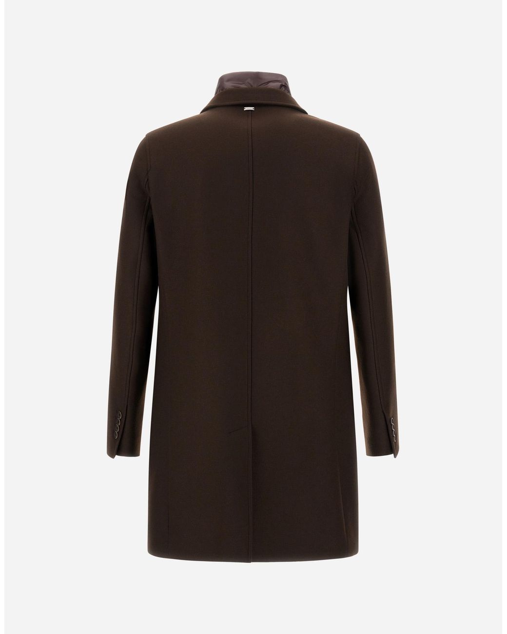 Herno Black Ecowool And Nylon Ultralight Coat for men