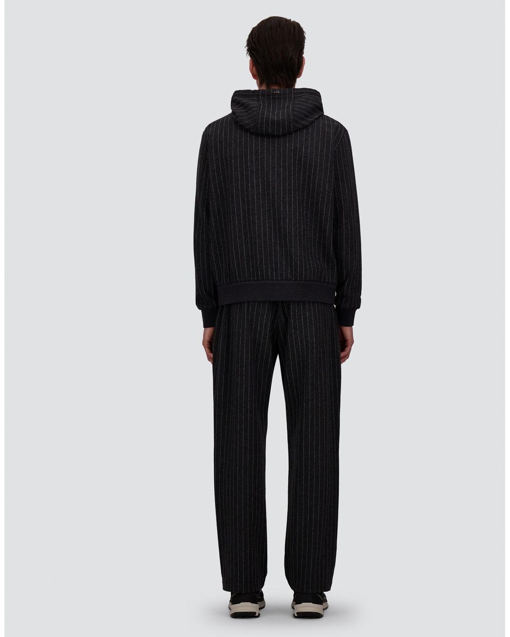 Herno Blue Jacquard Fabric Trousers With Pinstripe Pattern for men