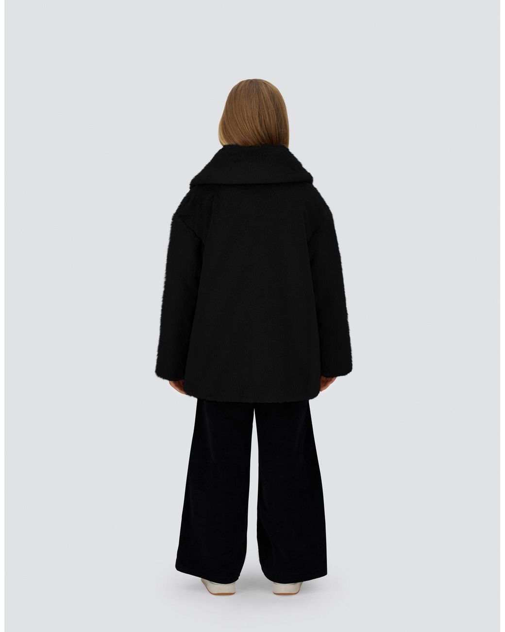 Herno Black Beaver-Effect Fur-Touch Coat