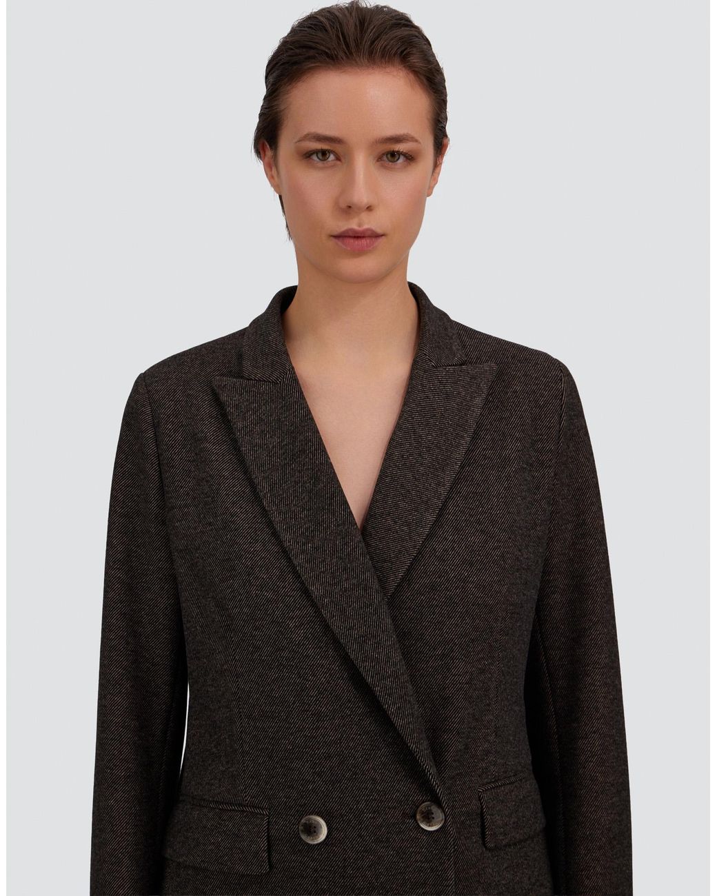 Herno Black Jacquard Blazer With Diagonal Motif