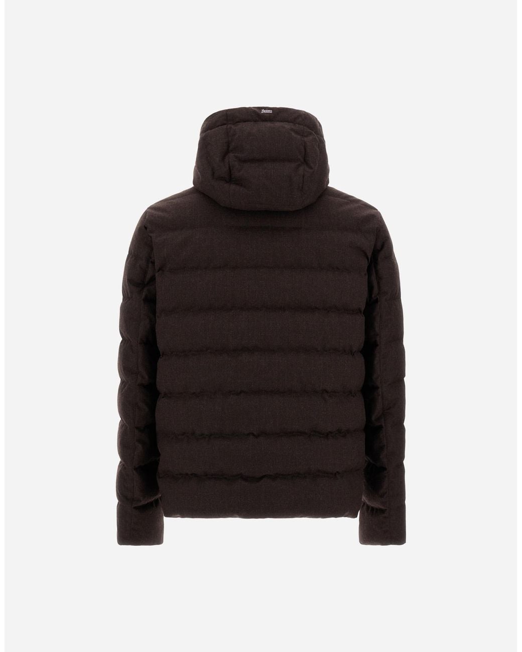 Herno Black Flannel Jacket With Water-Repellent Coating for men