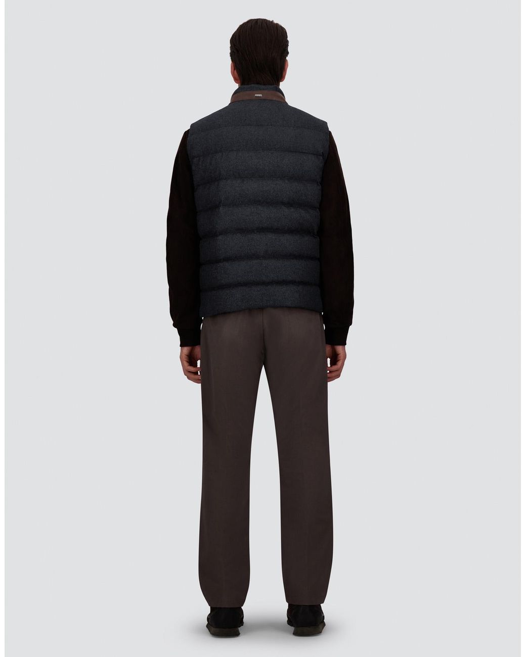 Herno Black Cashmere And Silk Vest With Monogram for men