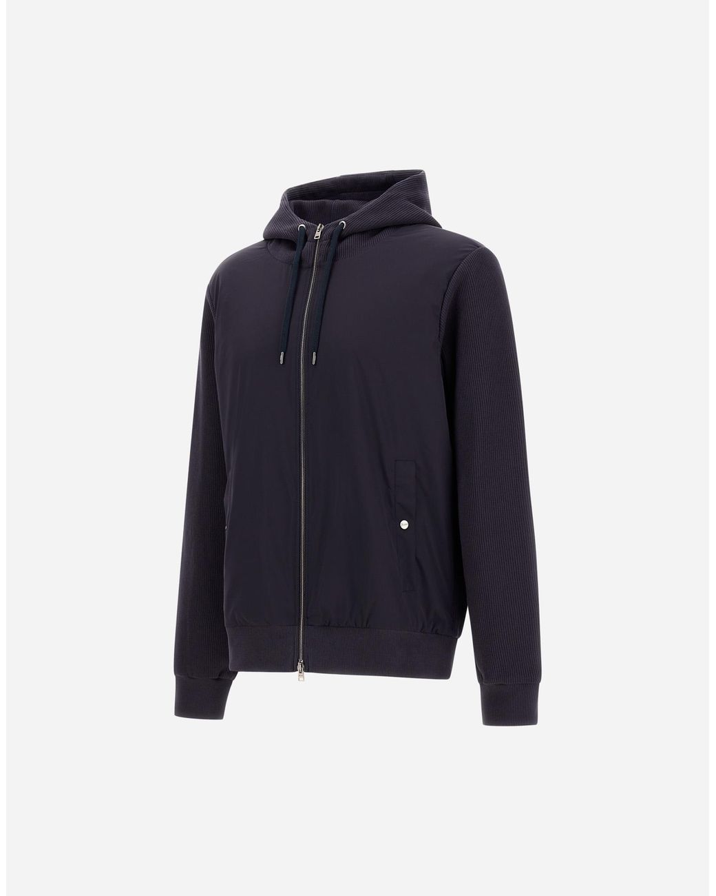 Herno Blue Resort Knit Effect Interlock And Travel Nylon Ponente Jacket for men