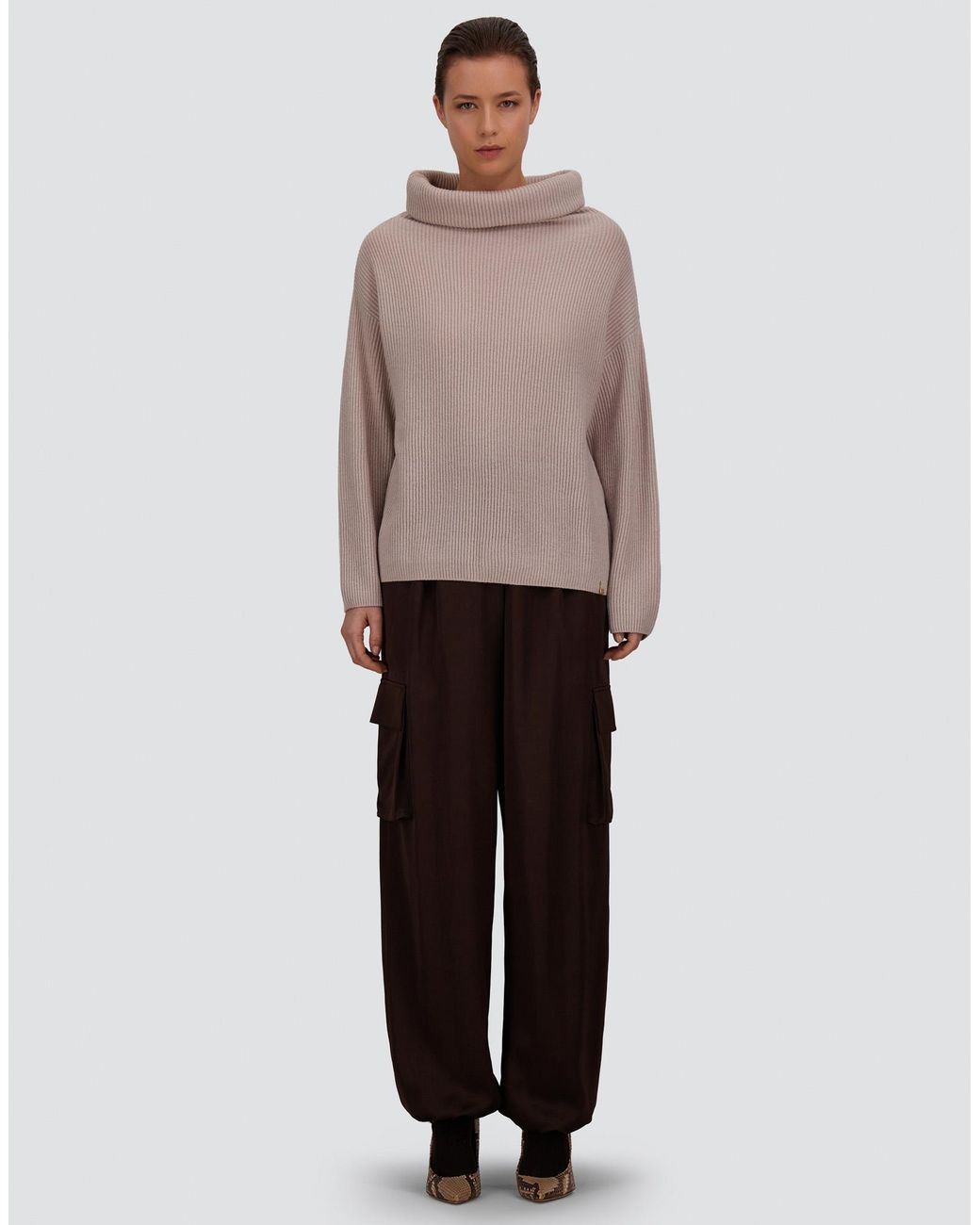 Herno Pink Ribbed Cashmere Jumper
