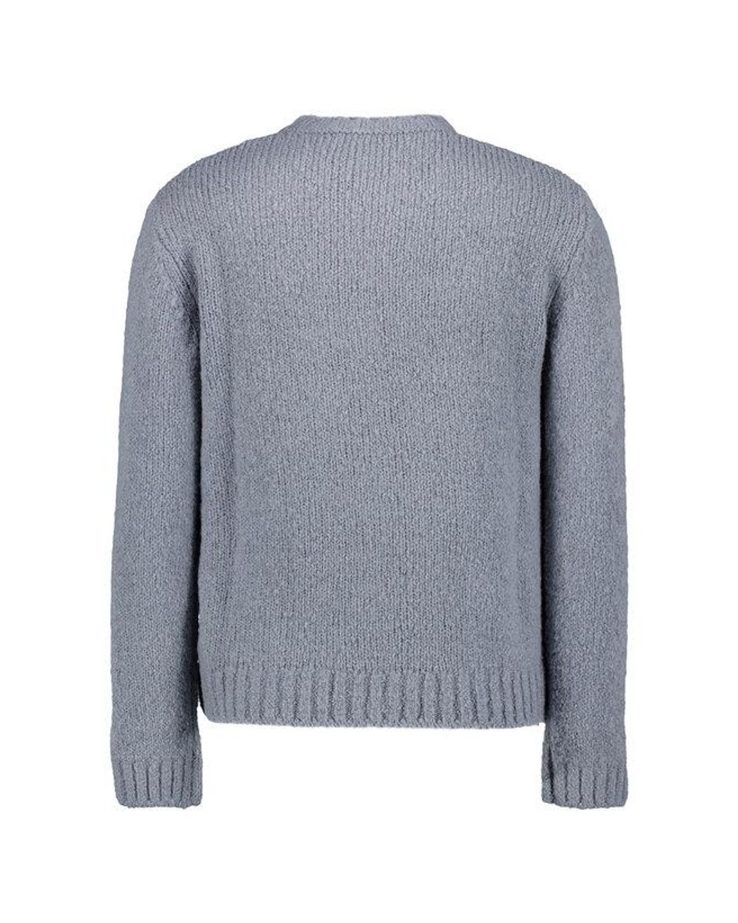 Juvia Herren Pullover Wolle Unifarben in Blue für Herren