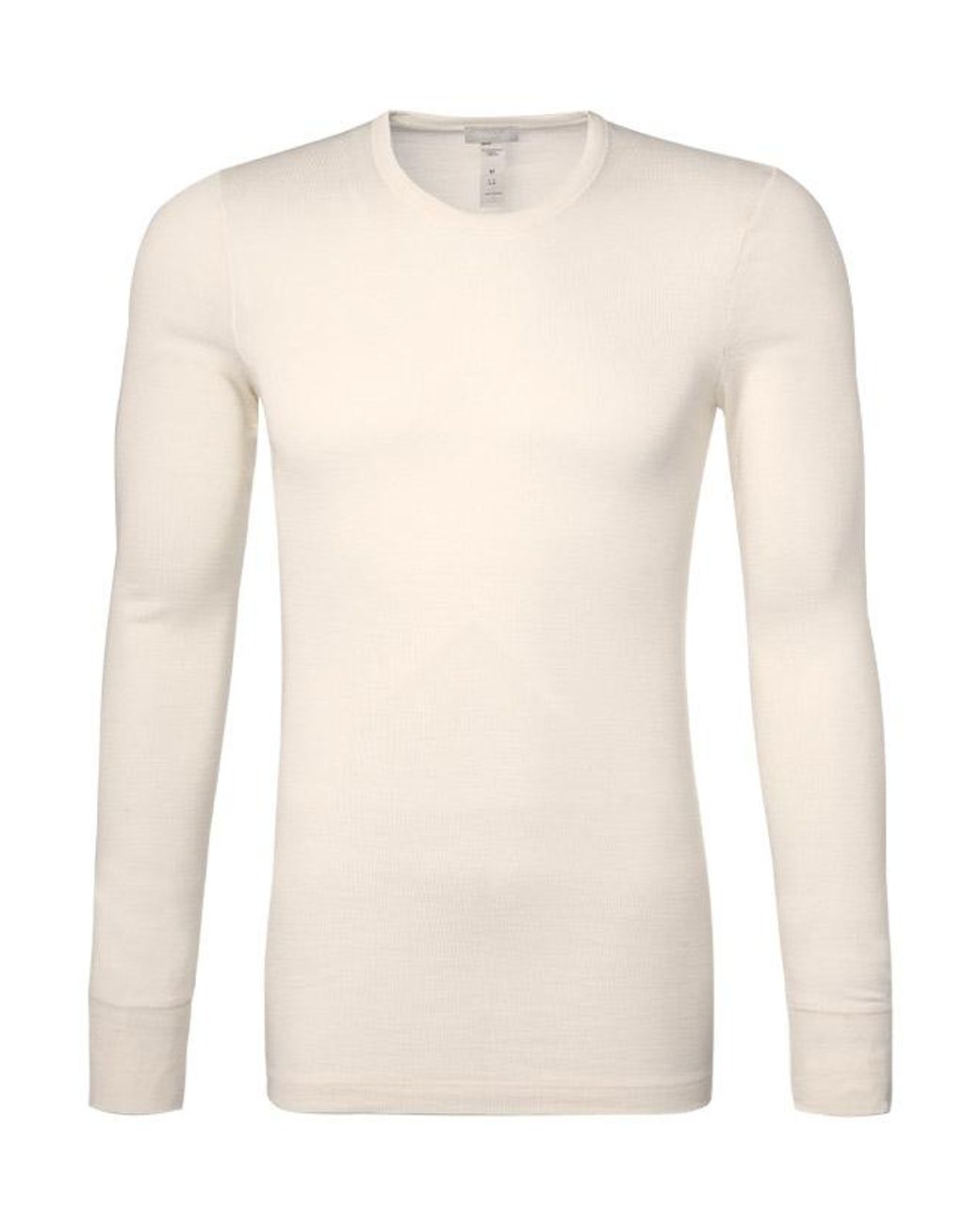 Hanro Herren Longsleeve Baumwolle Unifarben in White für Herren