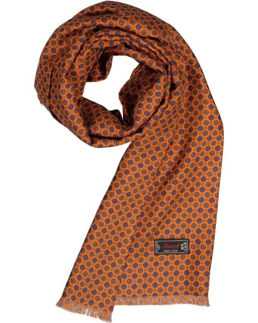Ascot Herren Schal Seide Gemustert in Brown für Herren