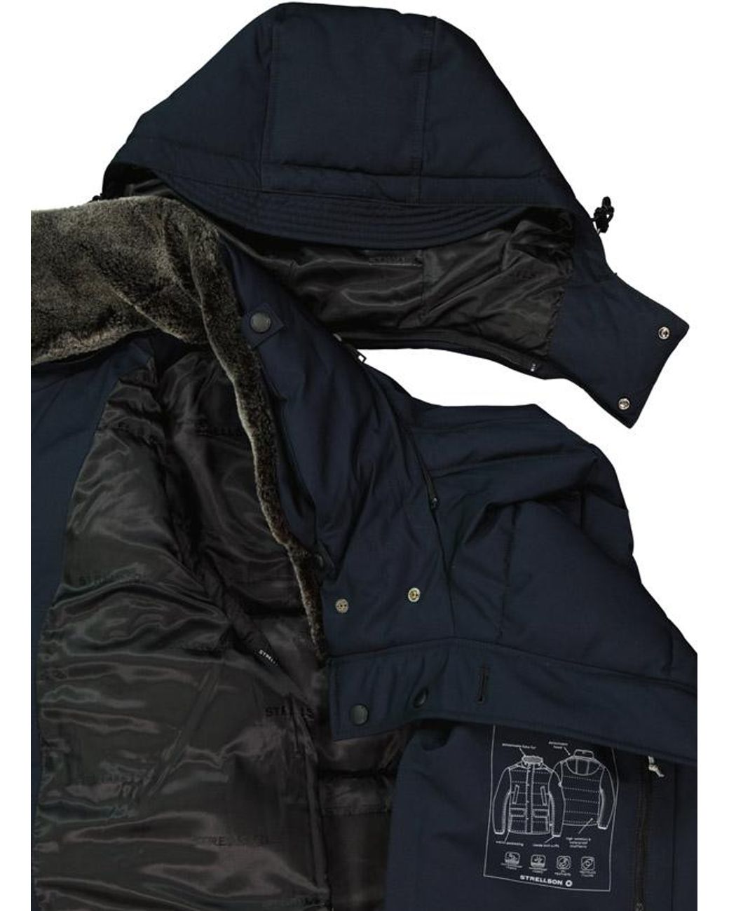 Strellson Herren Jacke Mikrofaser Unifarben in Black für Herren