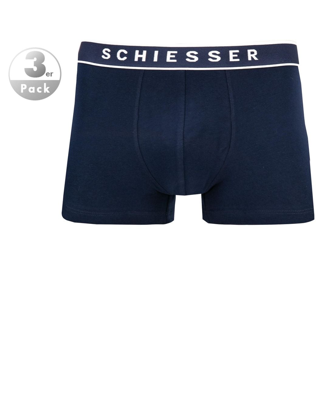 Schiesser Herren Shorts Baumwolle Unifarben in Blue für Herren