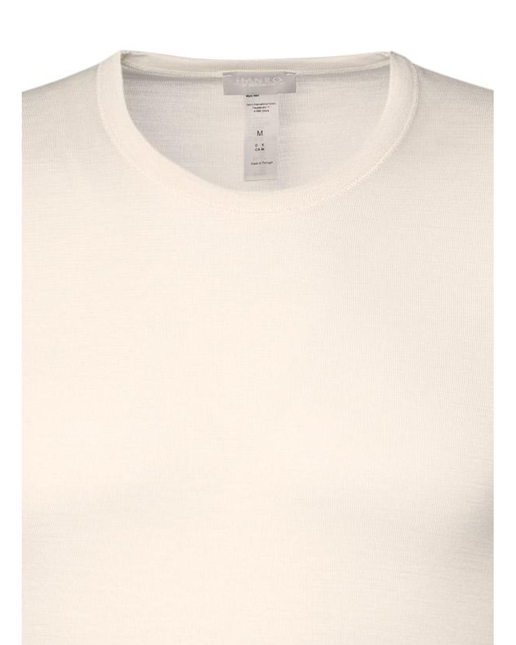 Hanro Herren Longsleeve Baumwolle Unifarben in White für Herren