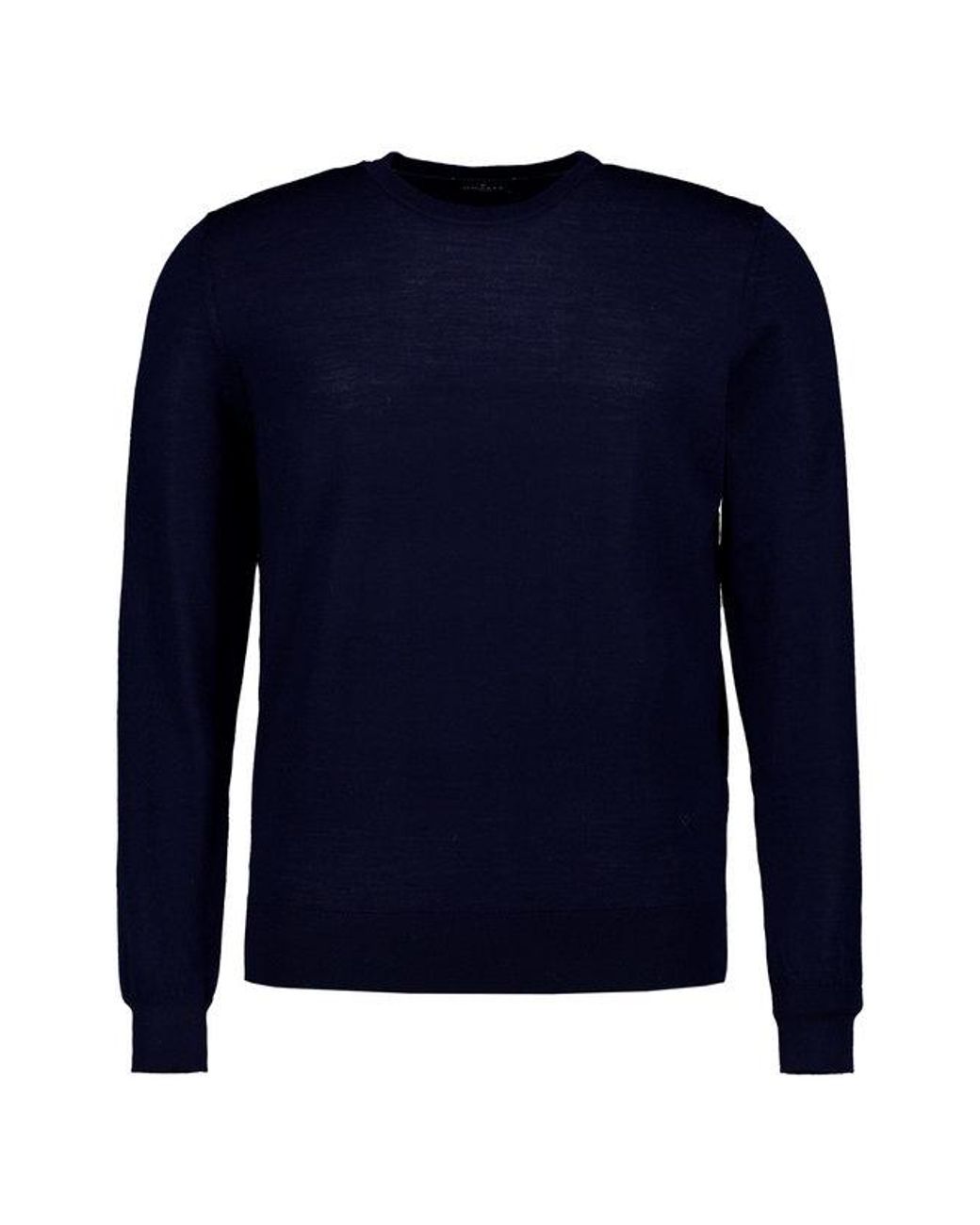 Hackett Herren Pullover Merinowolle Unifarben in Blue für Herren