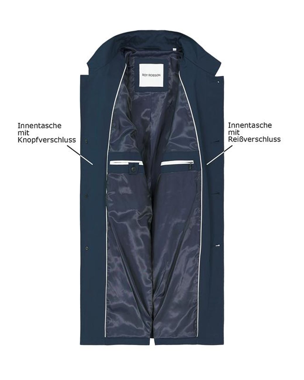 Roy Robson Herren Mantel Unifarben in Blue für Herren