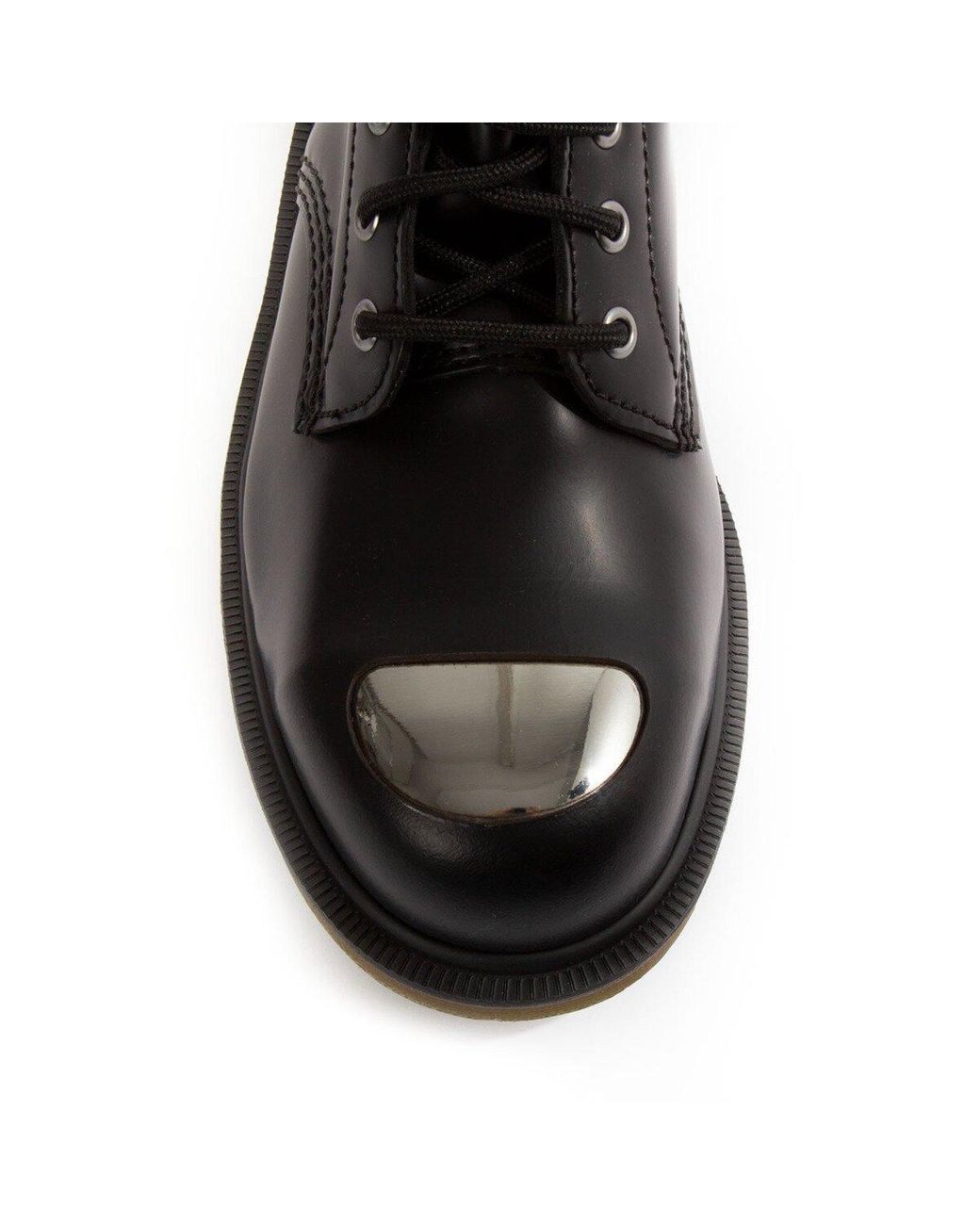 Dr. Martens 101 Exposed Steel Toe Leather Boots In Black | Lyst