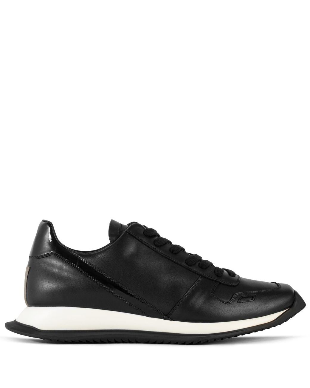 Rick Owens Leather Runner Lace Up Sneakers in Black for Men - Lyst
