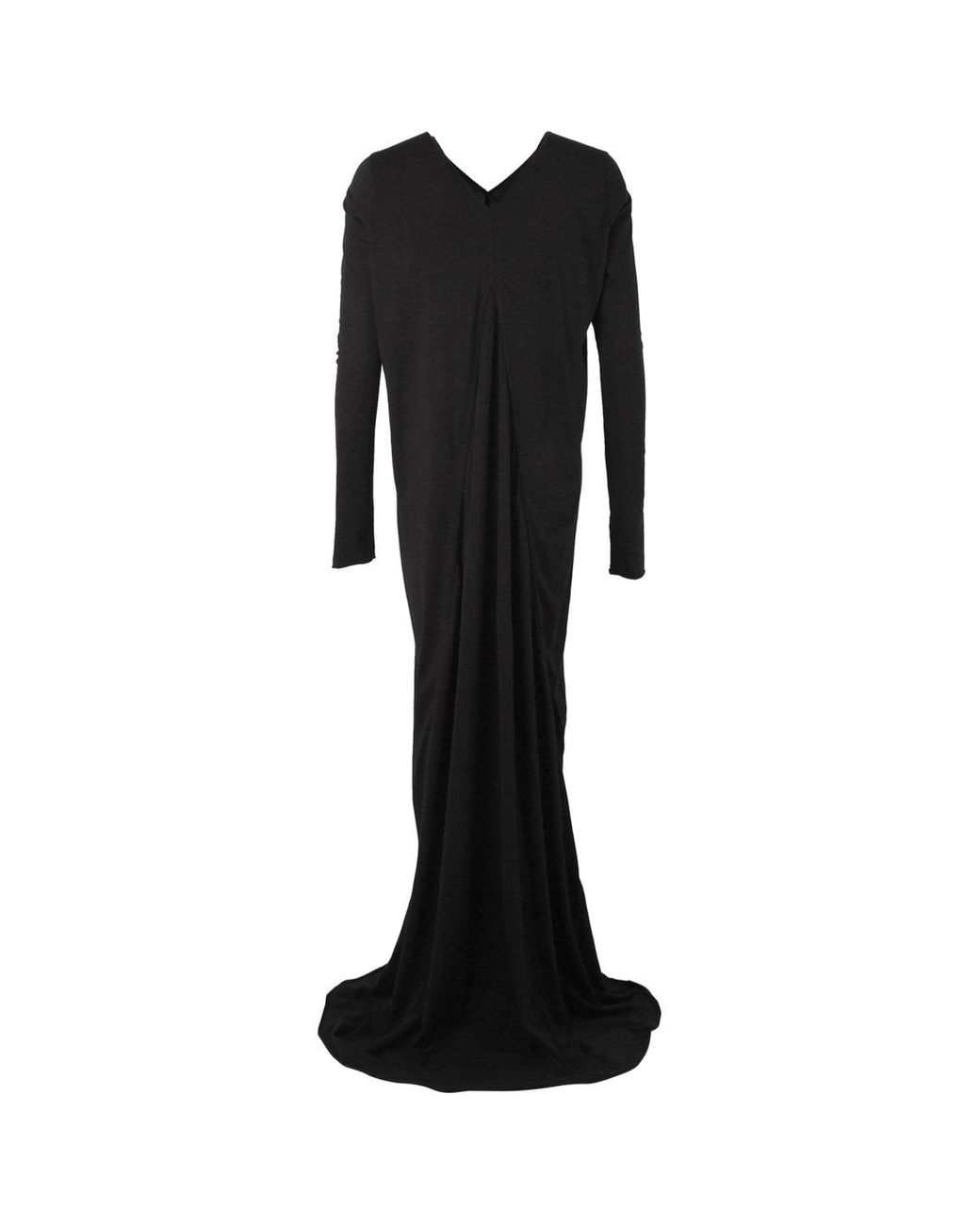 Rick Owens Cotton Long Sleeved Floor Length Gown In 09 Black