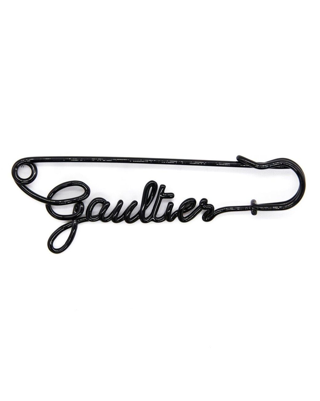 Jean Paul Gaultier Gaultier Signature Safety Pin Brooch In Black