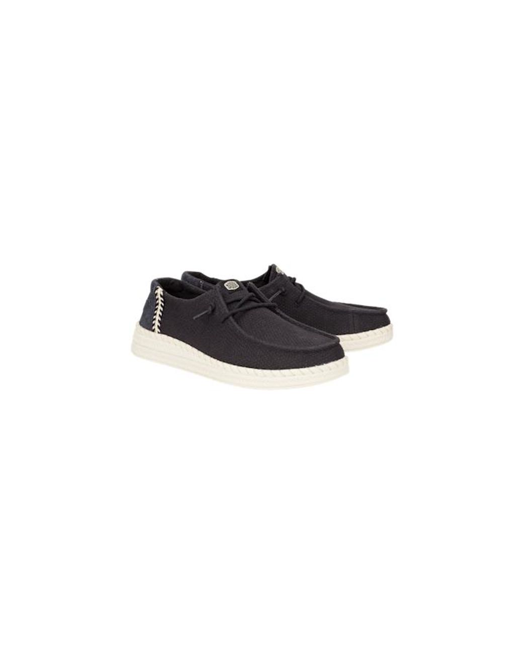HeyDude Black Wendy Espadrille Woven