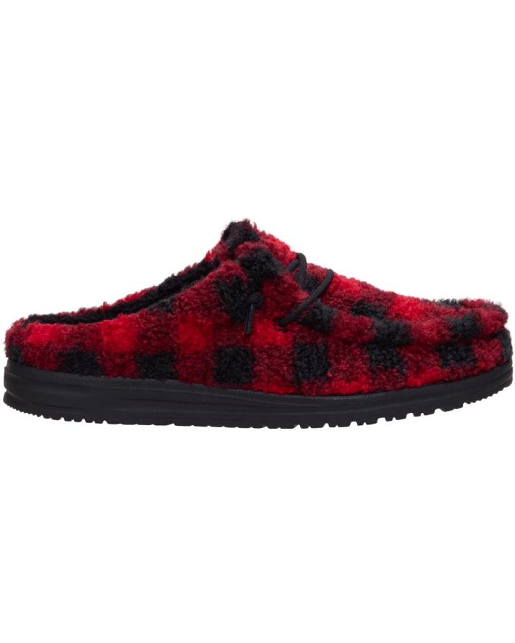 HeyDude Red Wally Slipper Buffalo Plaid for men