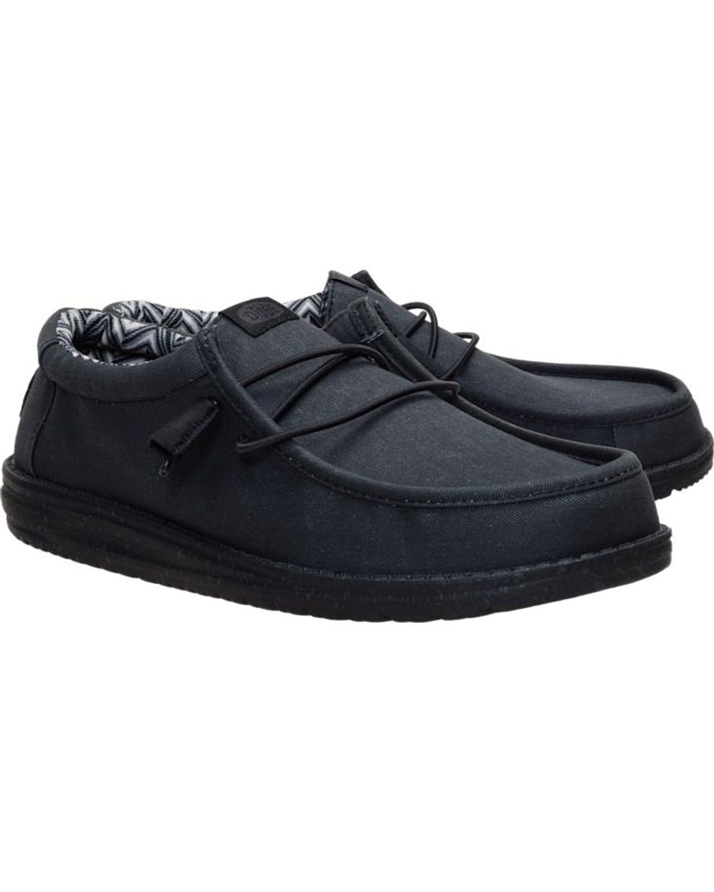 HeyDude Black Wally Stretch Canvas for men