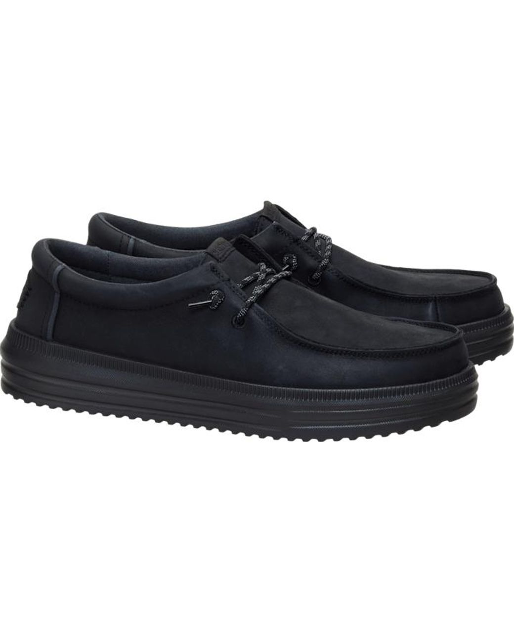 HeyDude Black Rev Tumbled Leather for men