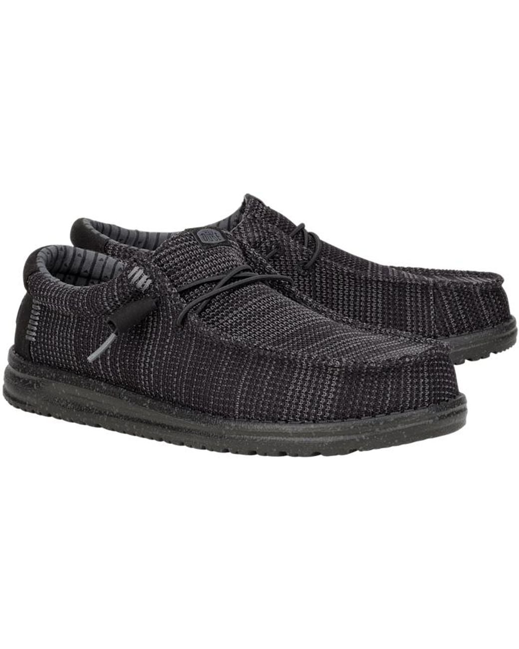 HeyDude Black Wally Stretch Sox for men