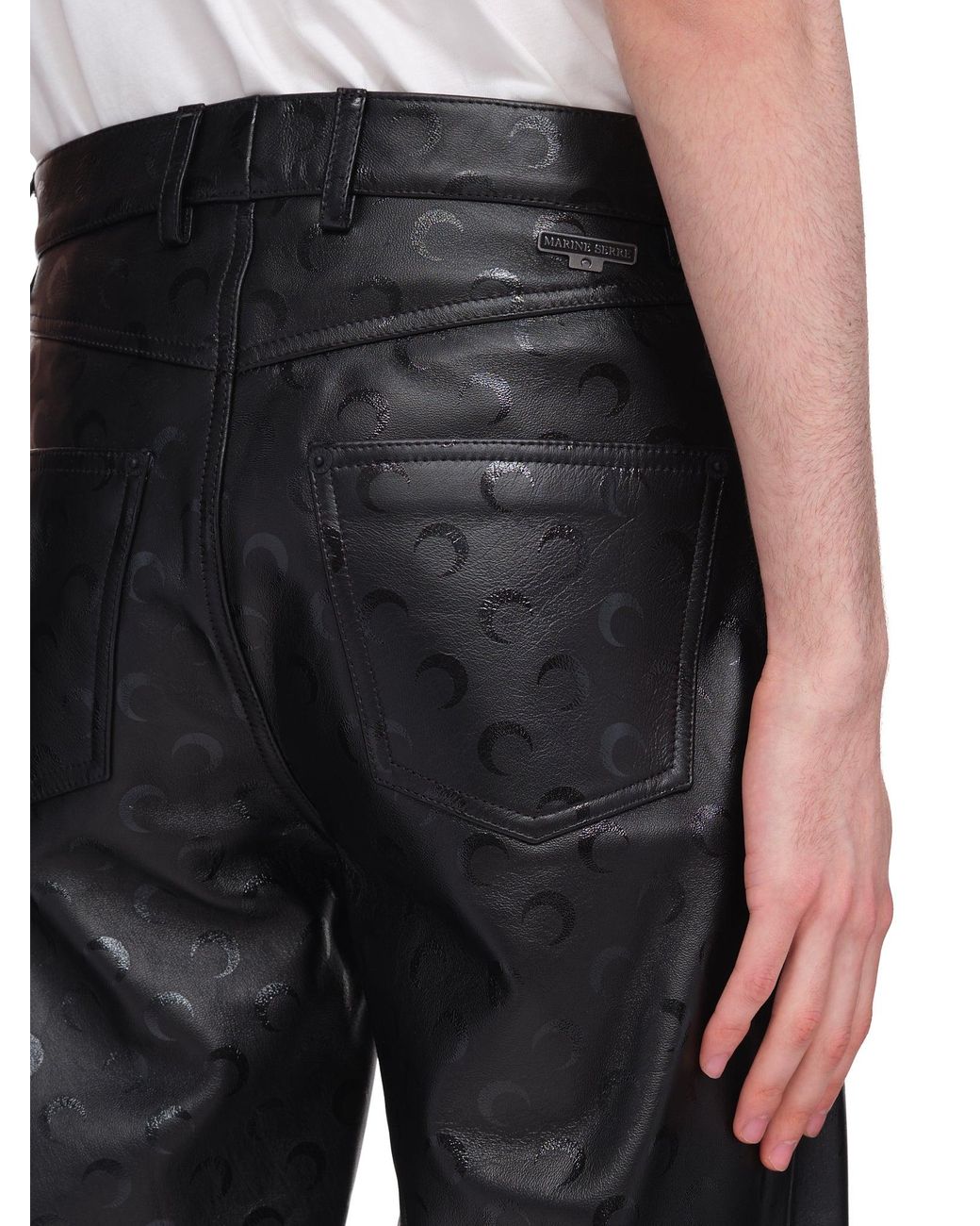 Marine Serre Moon Leather Trousers in 