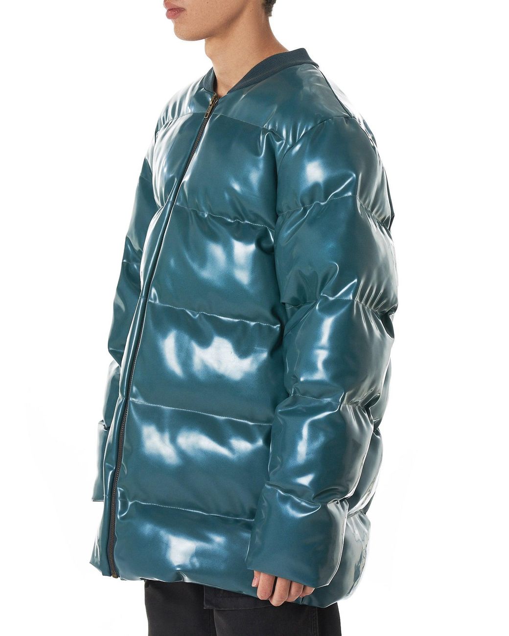 black latex bubble coat