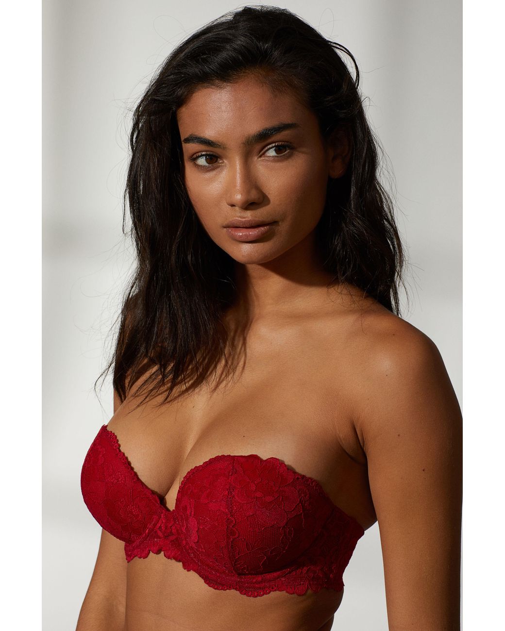 H&M Strapless Super Push-up Bra in Red | Lyst