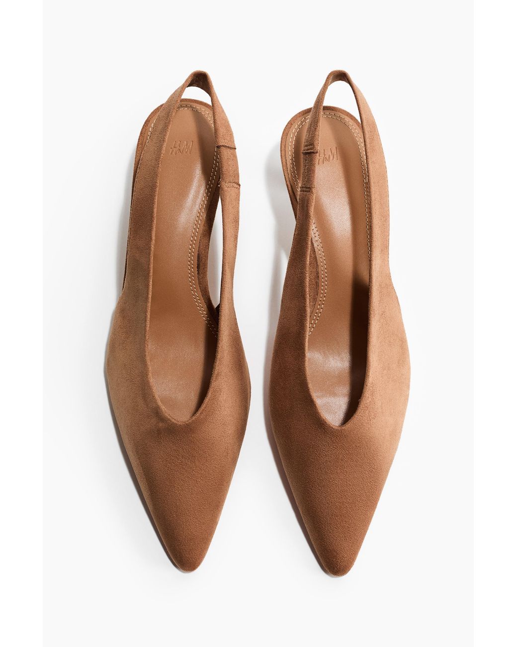 H&M Brown Slingpumps mit Kitten Heels