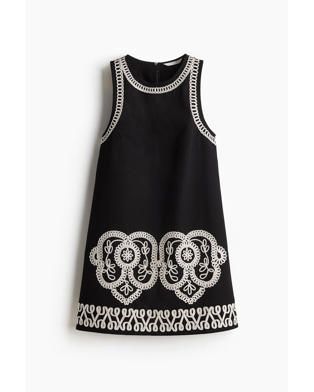 Robe droite brodée H&M en coloris Black