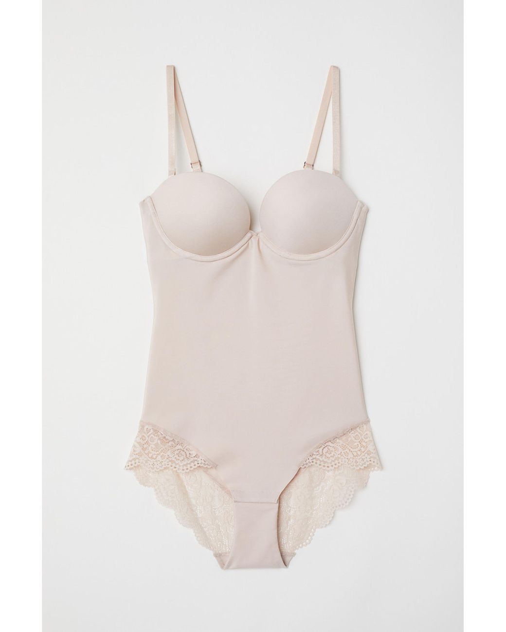 H&M Shaping Super Push-up Bodysuit in Natural | Lyst