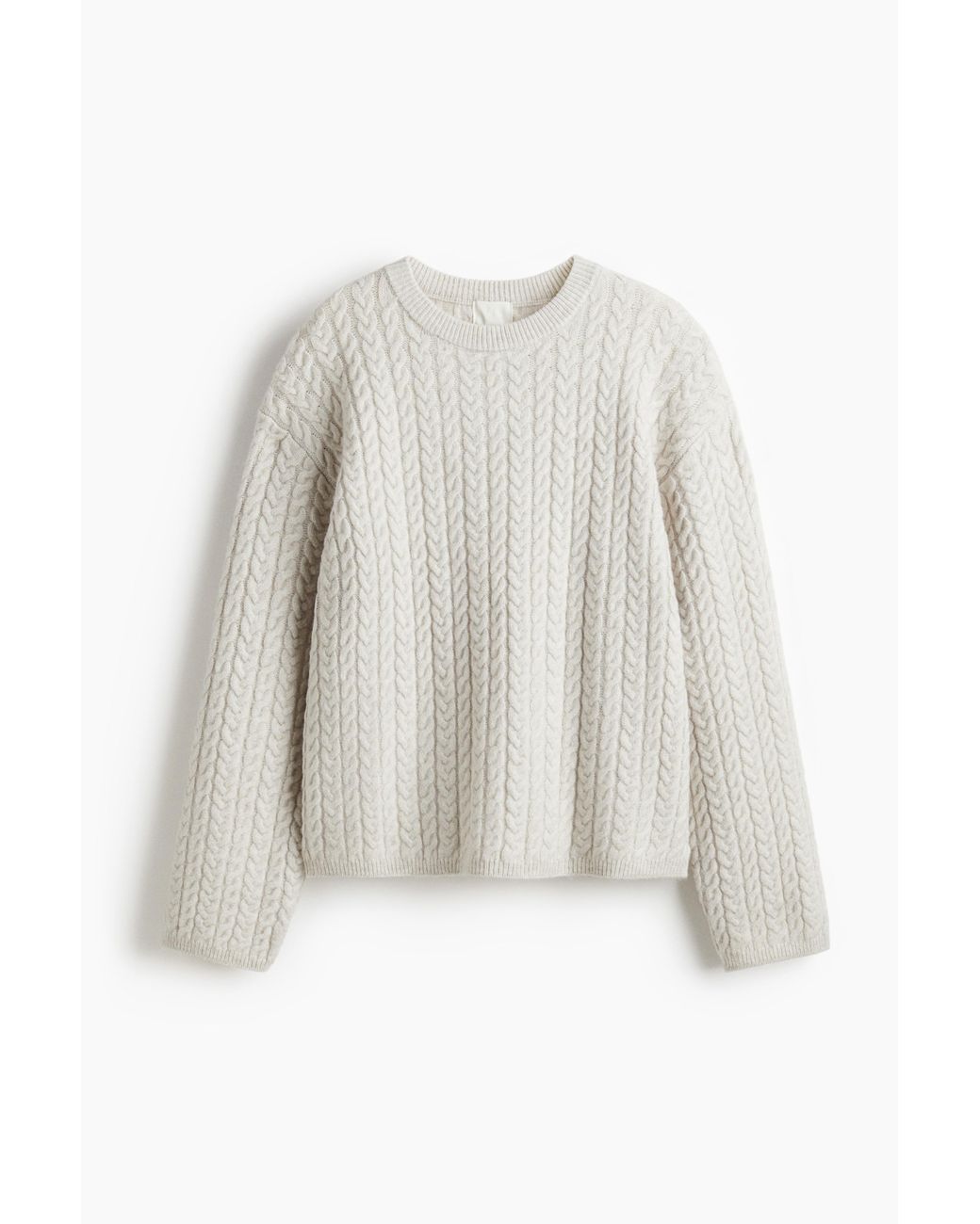 H&M Gebreide Kabeltrui in het White