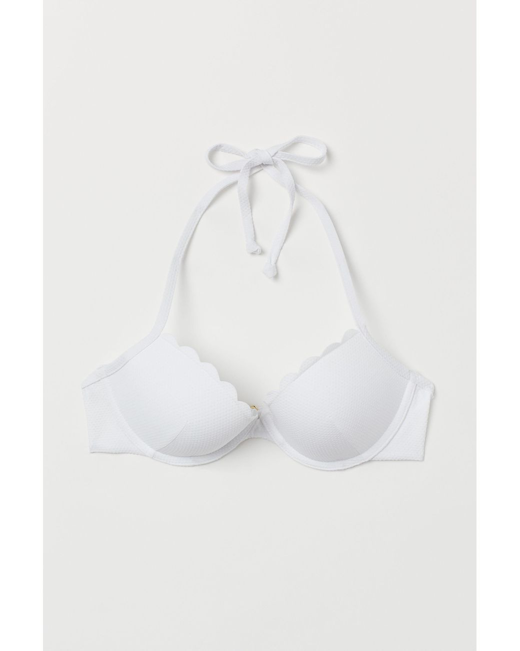 H&M Push-up Bikini Top in White | Lyst