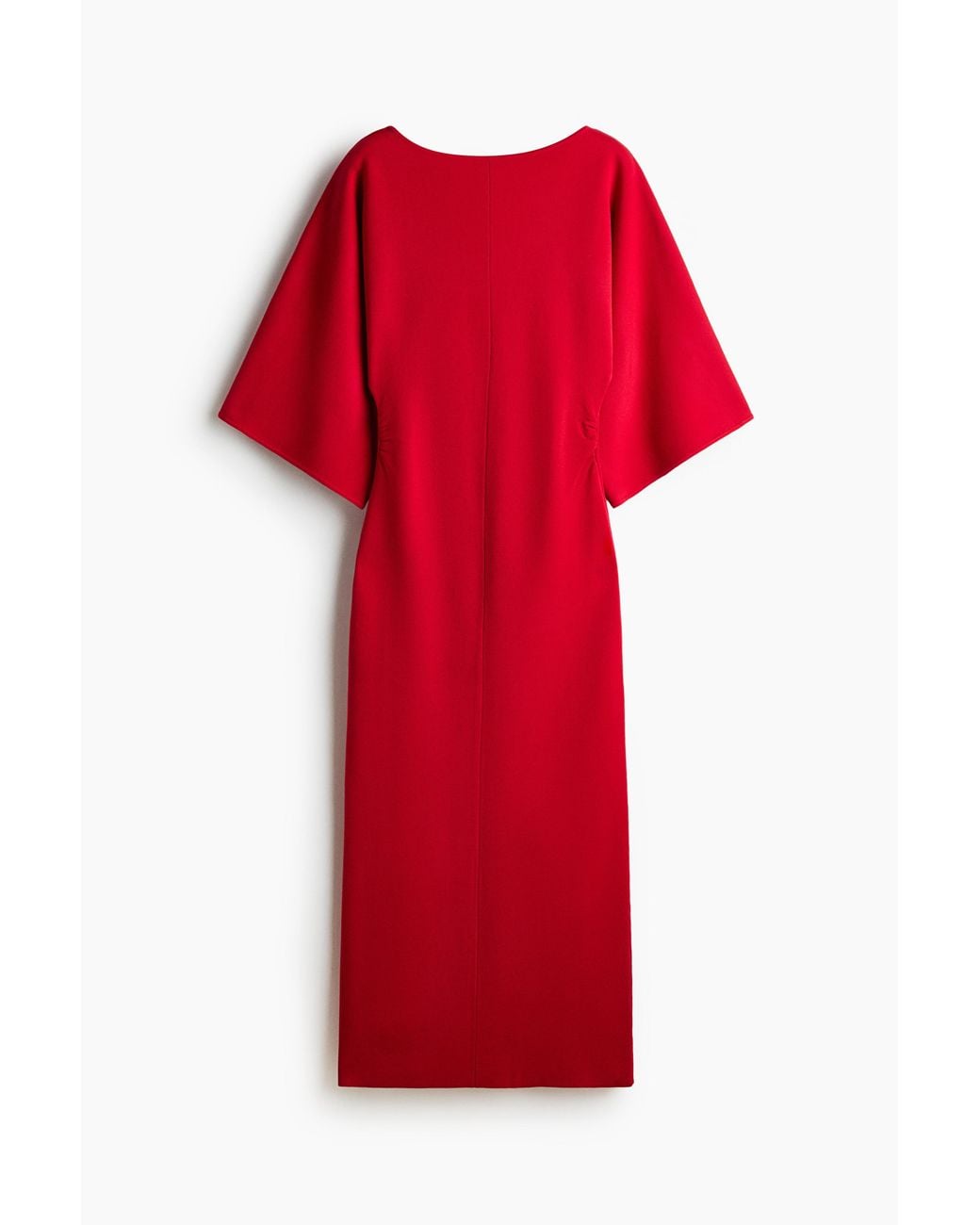 Robe Midi À Effet Drapé H&M en coloris Red