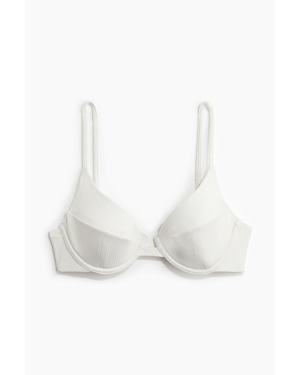 H&M Padded Bikinitop in het White