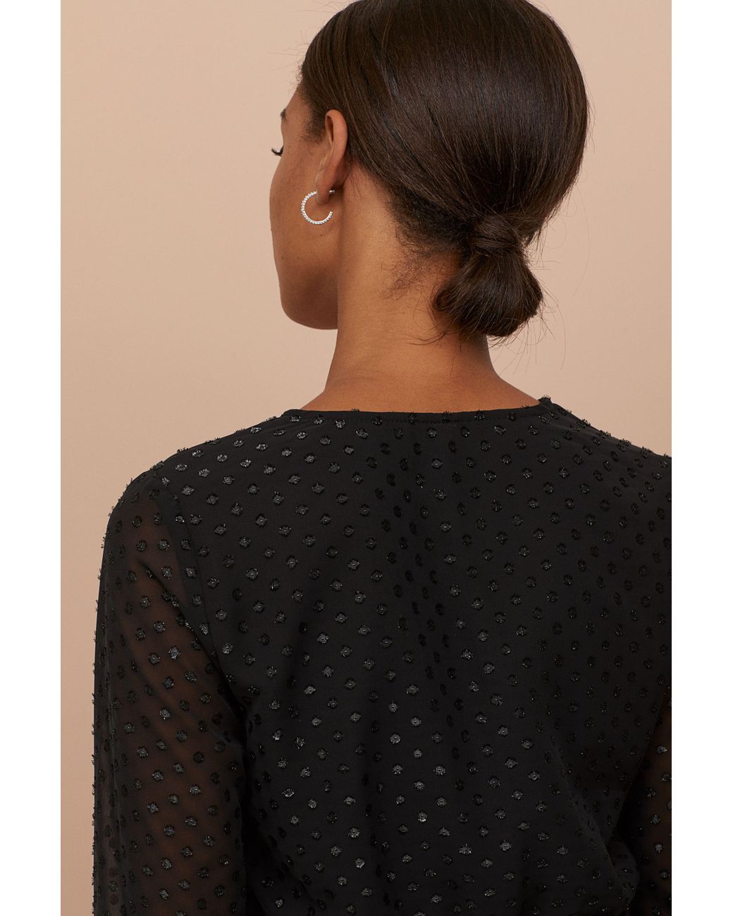 H\u0026M Plumeti Chiffon Dress in Black | Lyst