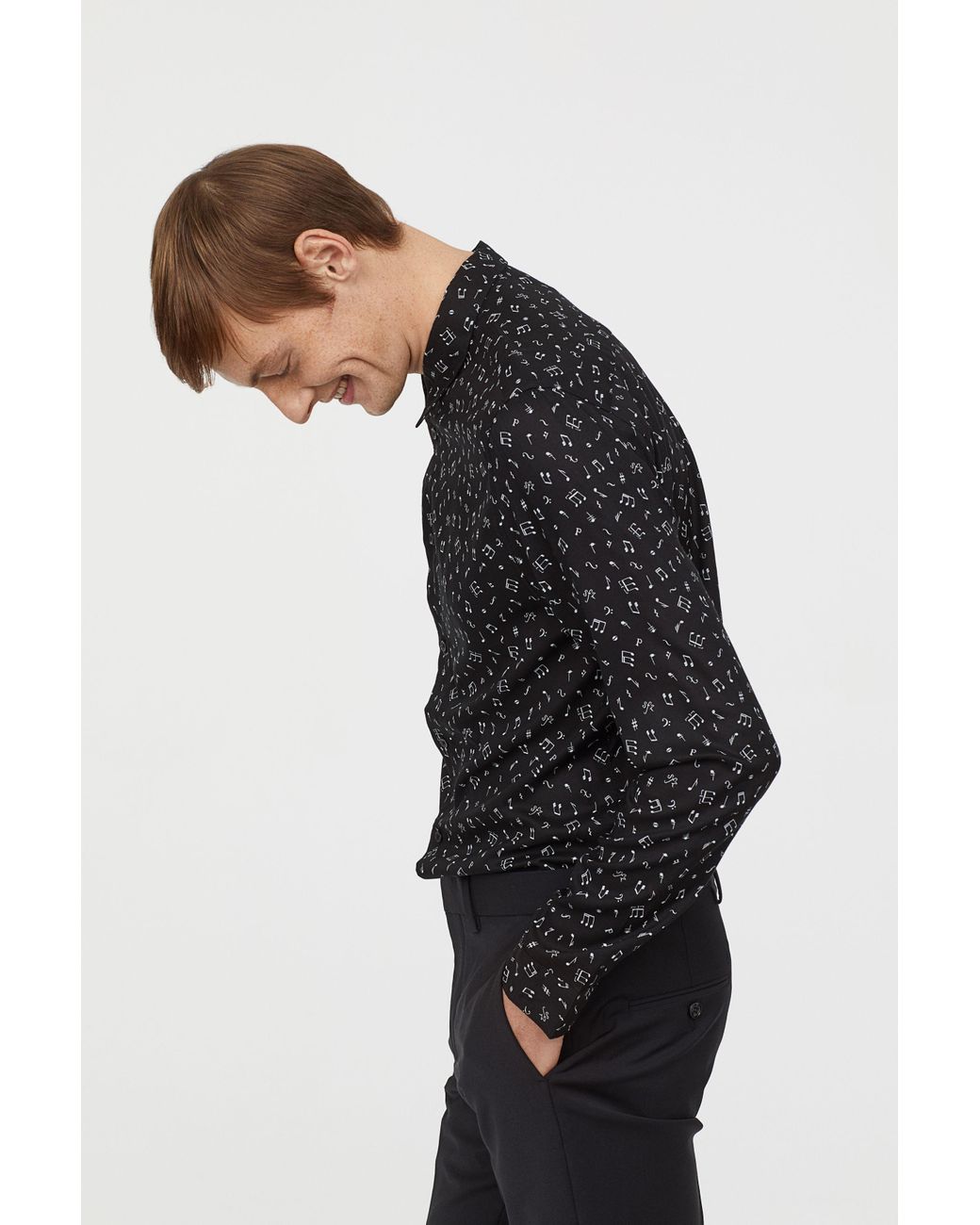 H\u0026M Synthetic Slim Fit Viscose Shirt in 