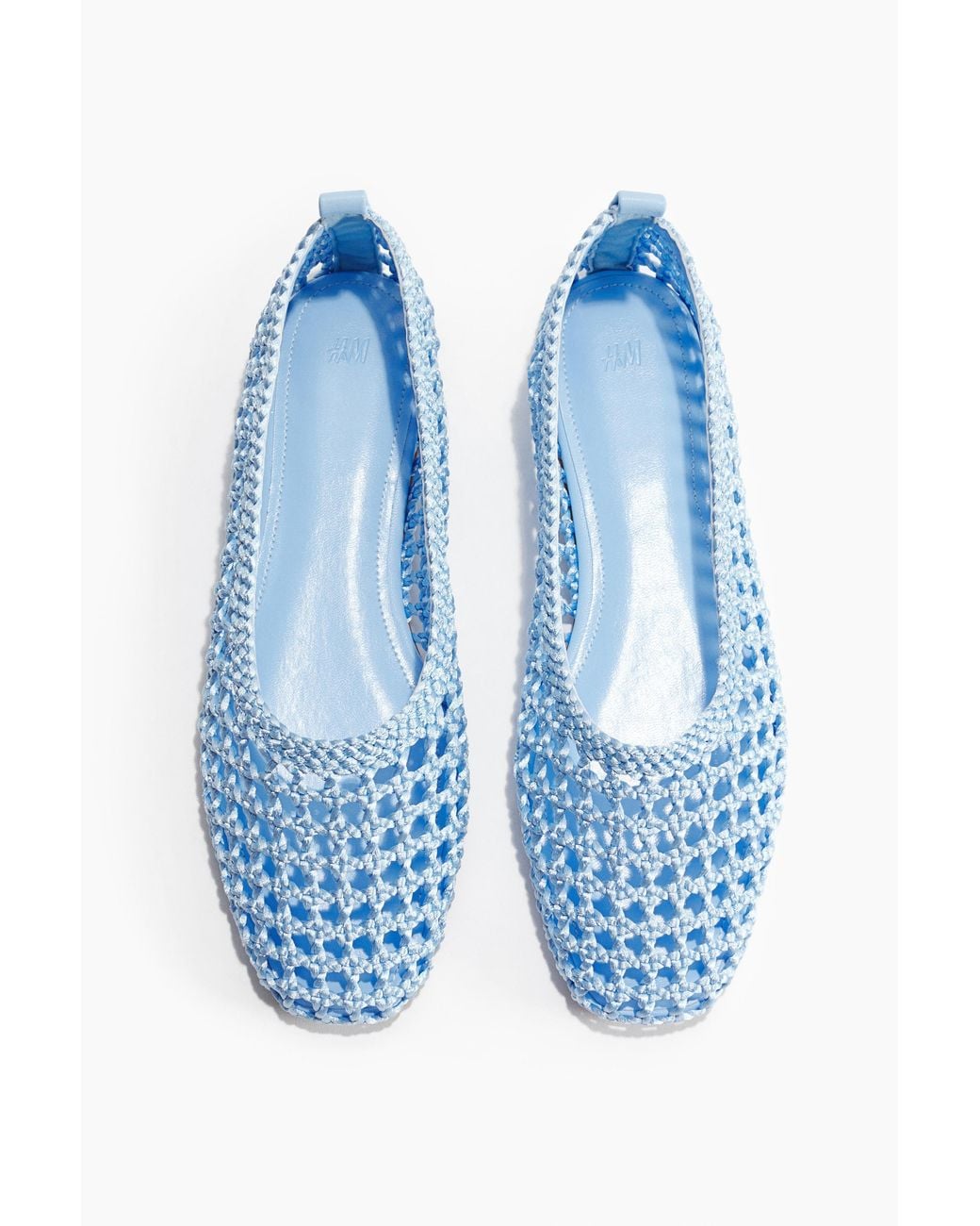 H&M Blue Geflochtene Ballerinas