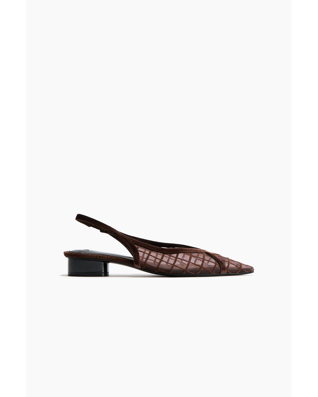 H&M White Slingpumps mit Blockabsatz